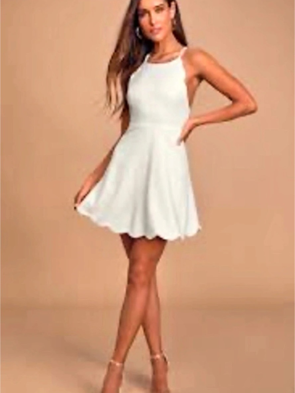 Lulus Dress Rehearsal White Skater Dress Sz. L